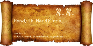Mandjik Medárda névjegykártya